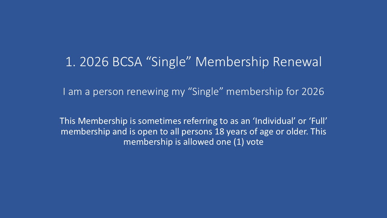 (A) 1. "Single" 2026 BCSA Renewal