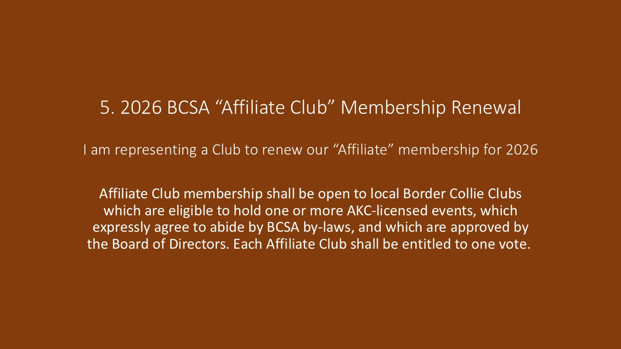 (A) 5. "Affiliate Club" 2026 BCSA Renewal