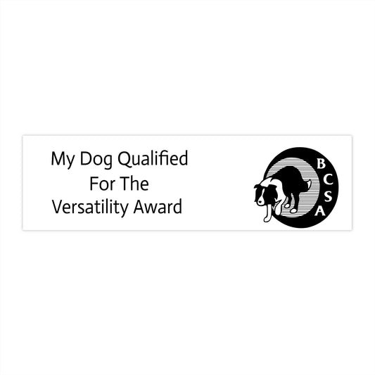 BCSA Versatility Program: Versatility Award Bumper Sticker