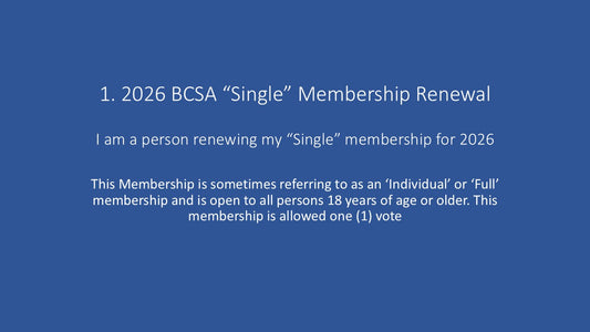 (A) 1. "Single" 2026 BCSA Renewal