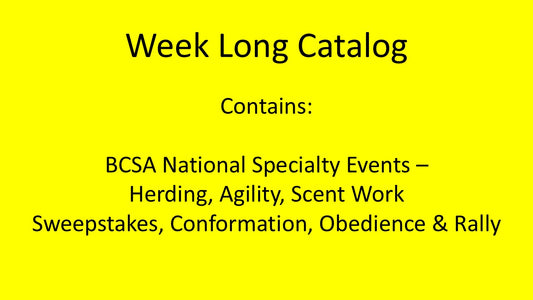 2026 Catalog -  Week Long National Specialty Catalog for all BCSA events FOR THOSE ATTENDING THE NATIONAL SPECIALTY