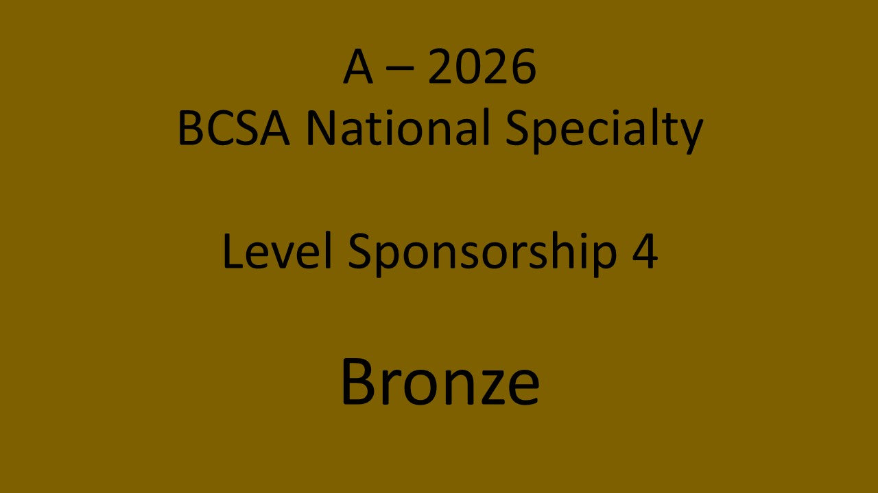 A - 2026 National Specialty Level Sponsorship 4 - Bronze