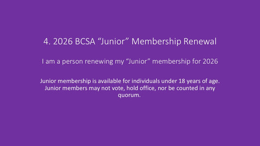 (A) 4. "Junior" 2026 BCSA Renewal