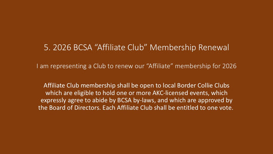 (A) 5. "Affiliate Club" 2026 BCSA Renewal